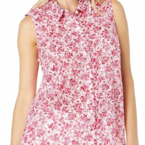 Tommy Hilfiger Women's Sportswear Sleeveless Top,Scarlet Floral