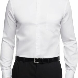 Van Heusen Men's Dress Shirts Regular Fit Lux Sateen Stretch Solid