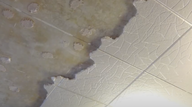asbestos tiles on ceiling