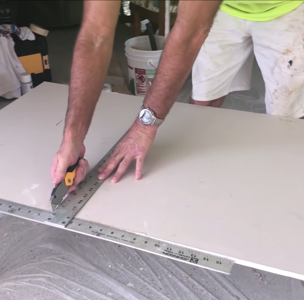 Cutting new drywall