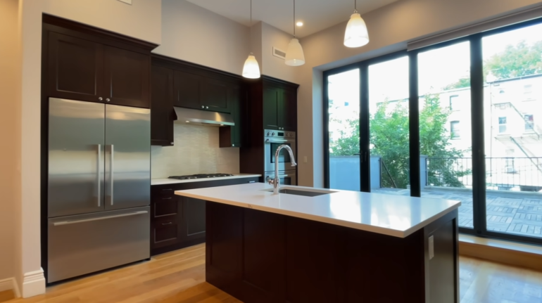 Kitchen area on apartment tour