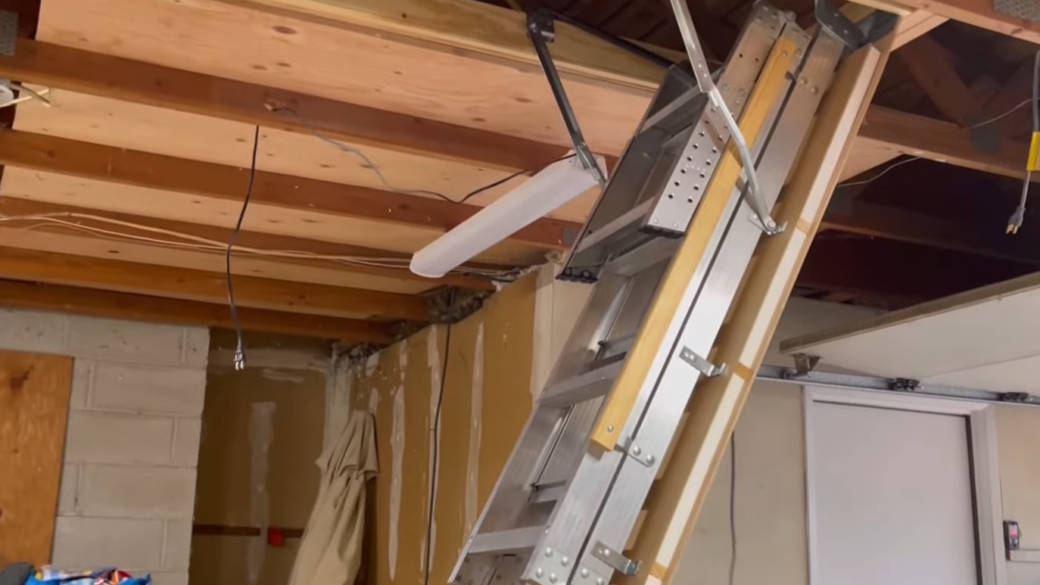 Pull down attic stairs