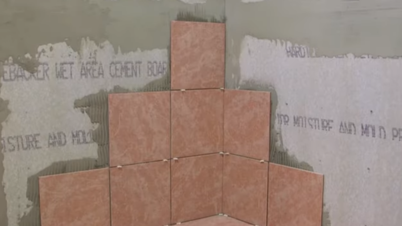 cementing tiles in bathroom