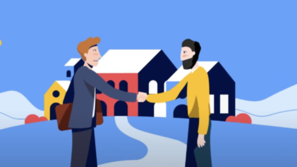 two men doing a handshake