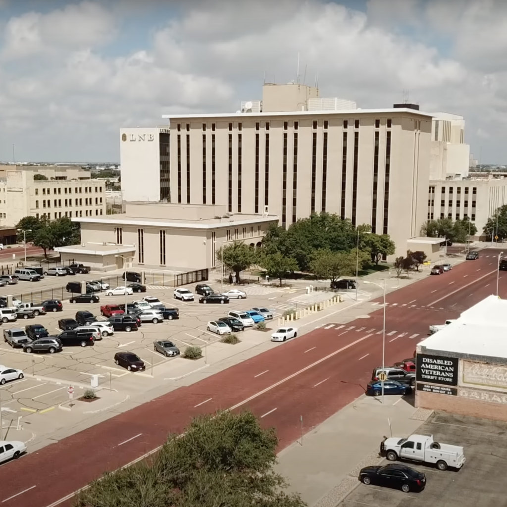 Lubbock Texas aerial view of the city