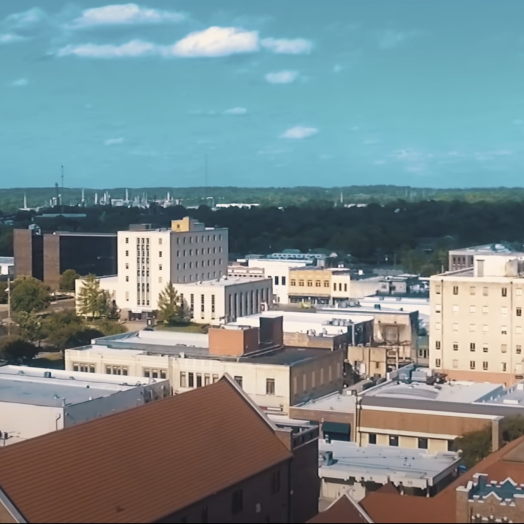 Tyler city aerial view