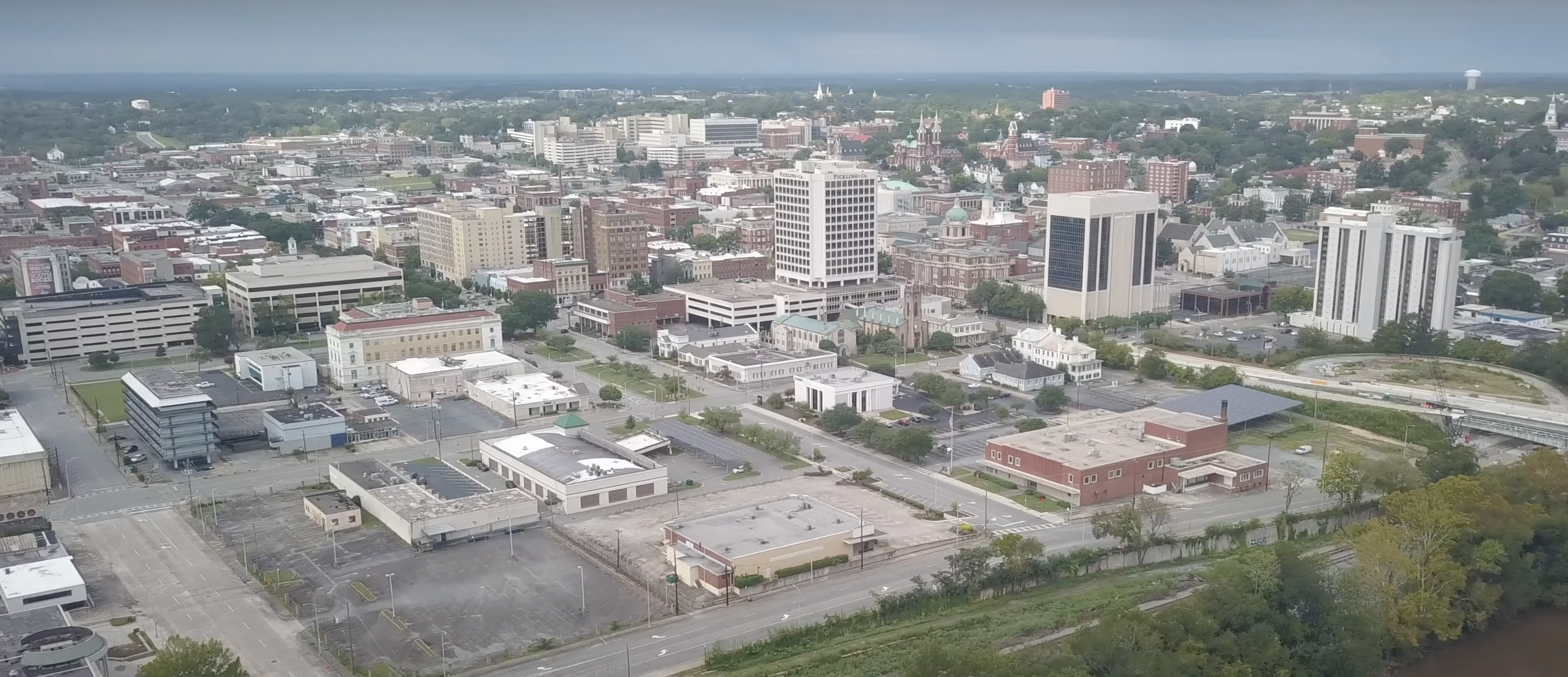 Macon downtown aerial view