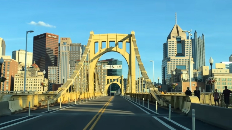 driving through Pittsburgh USA