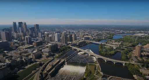 Minneapolis Minnesota from the sky