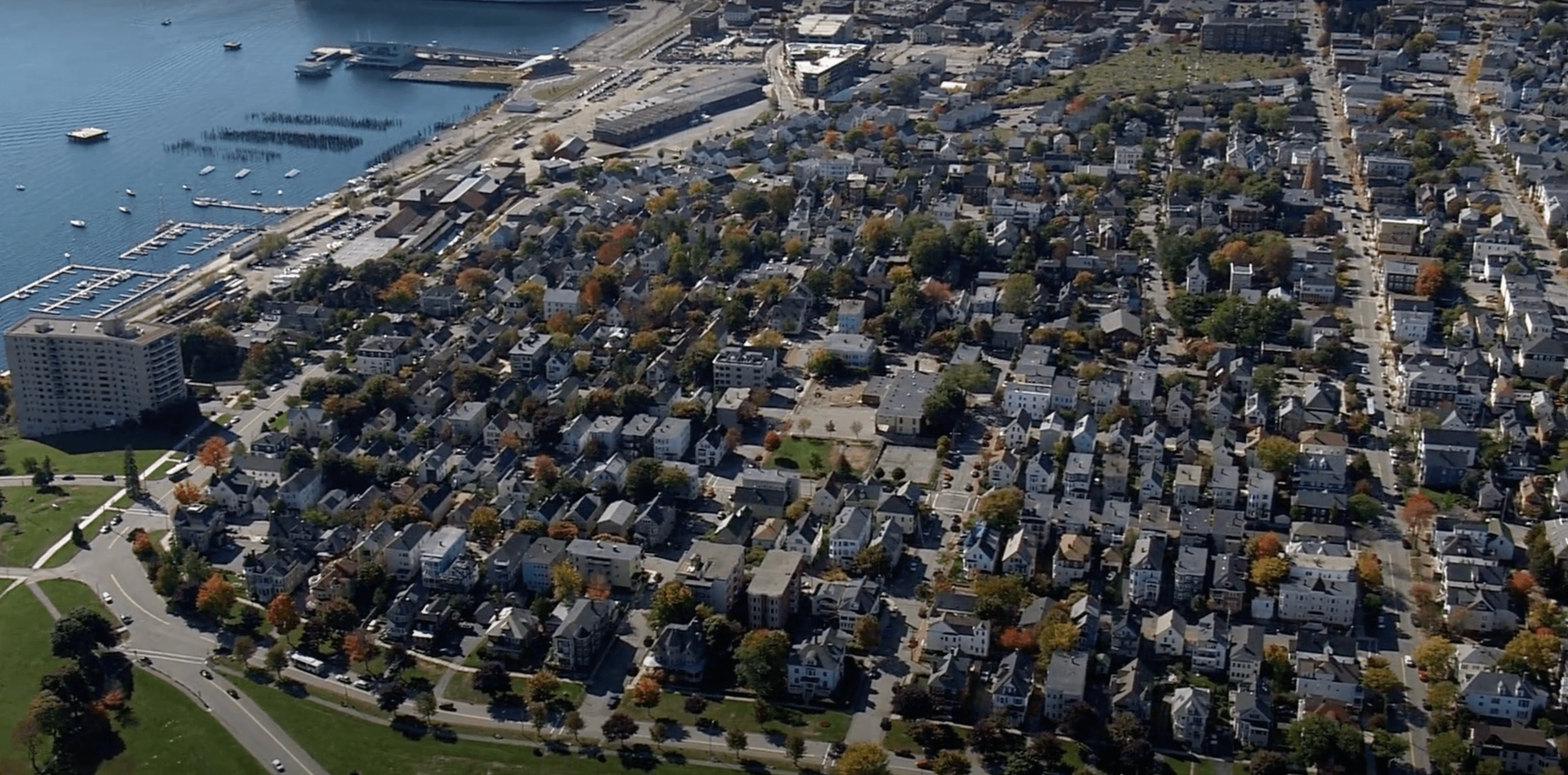 South Portland Maine aerial view