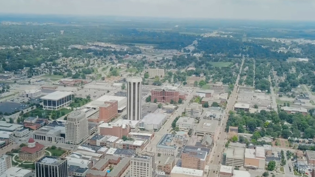 Aerial view of Springfield, Illinois