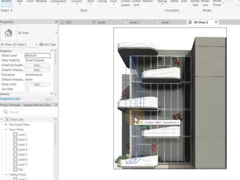 Balcony created using Revit Architecture sofware