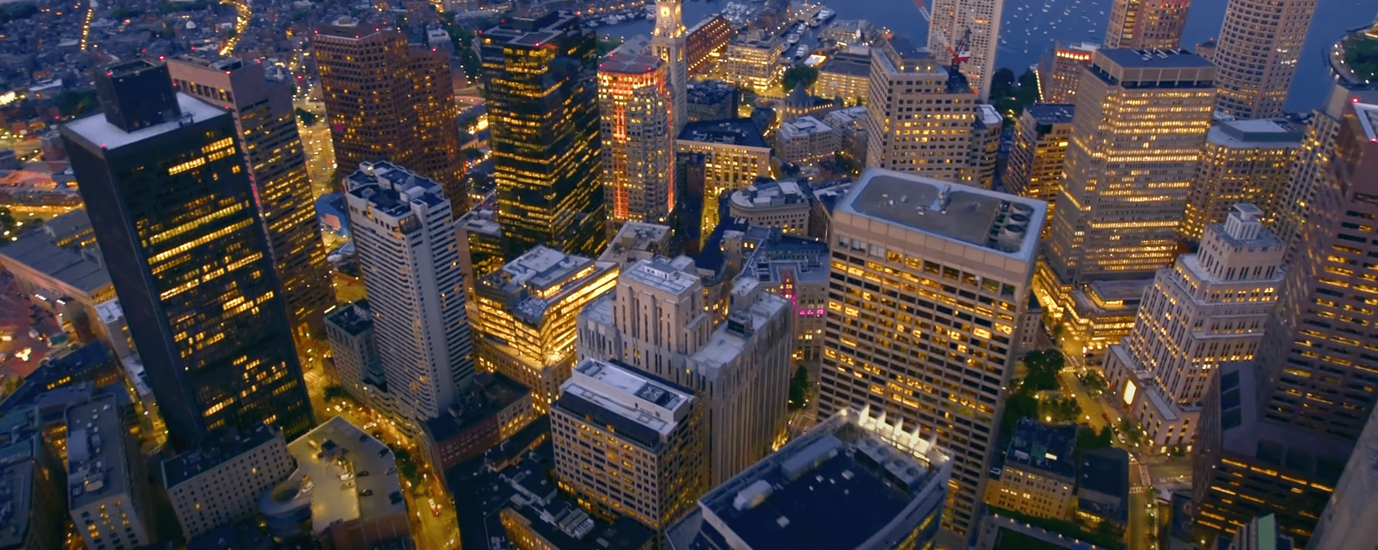 aerial view of Boston