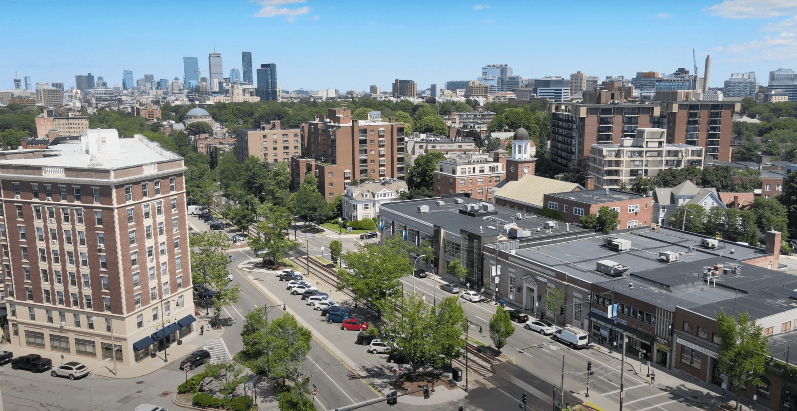 aerial view of Brookline