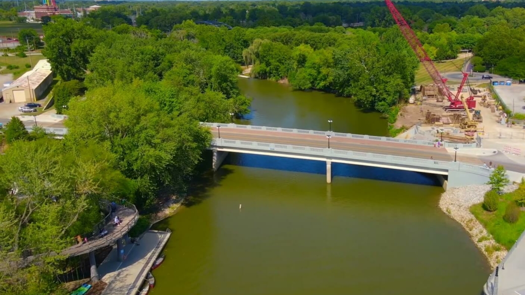 Drone footage of Fort Wayne, Indiana