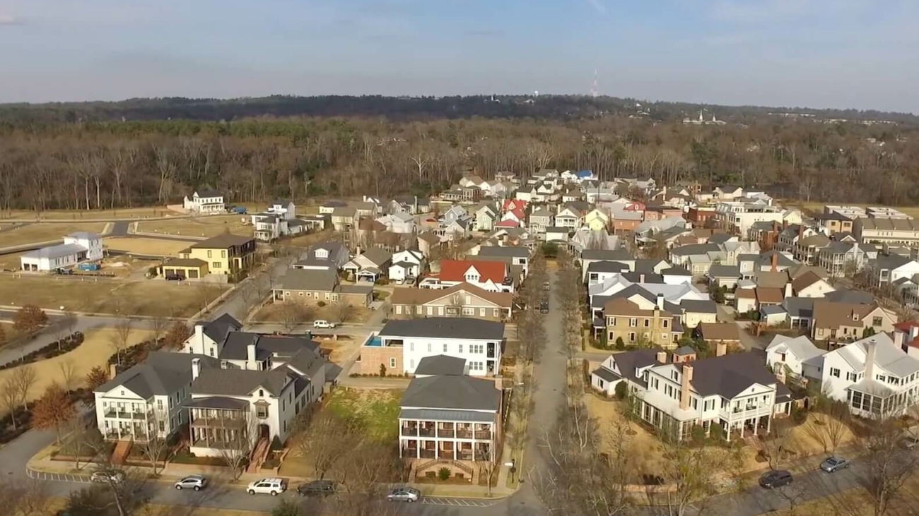 Drone view of North Augusta South Carolina
