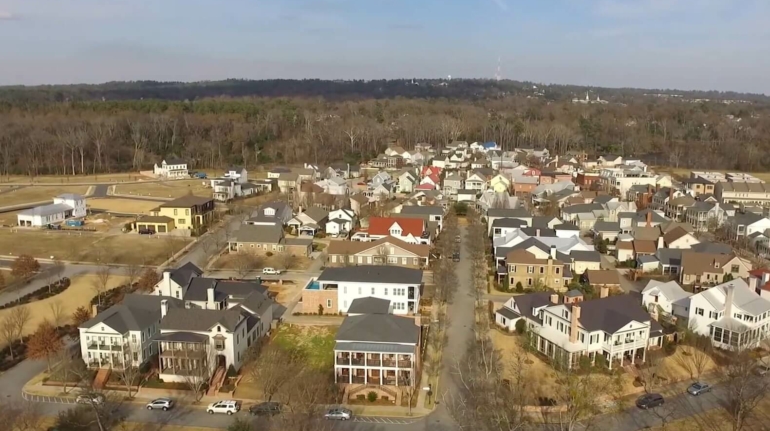 Drone view of North Augusta South Carolina