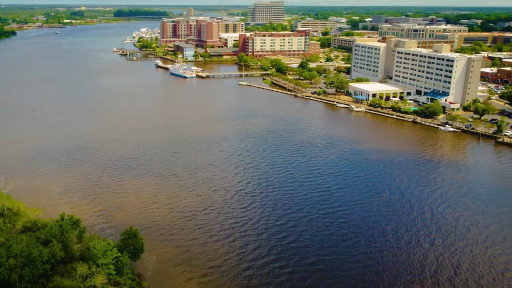 Drone view of Wilmington North Carolina