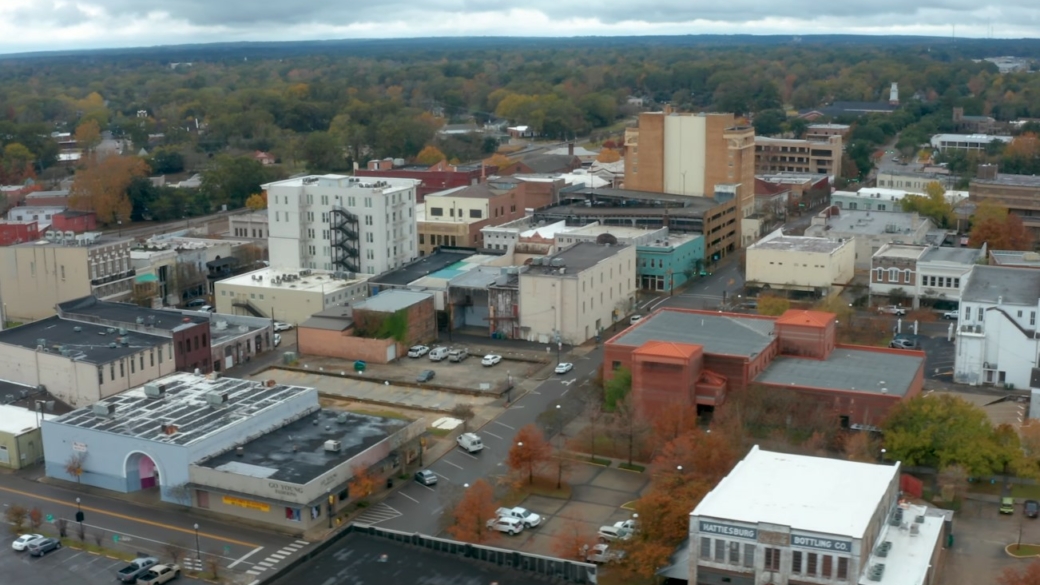 Aerial view of Hattiesburg Mississippi