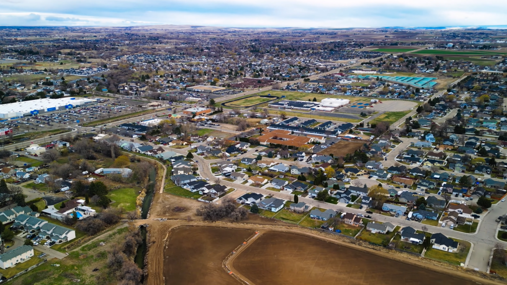 Drone image of Nampa in Idaho USA