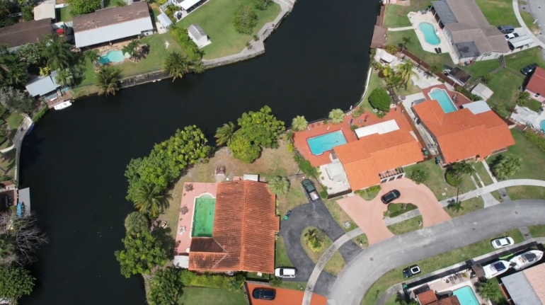 birds eye view of a neighborhood in Florida