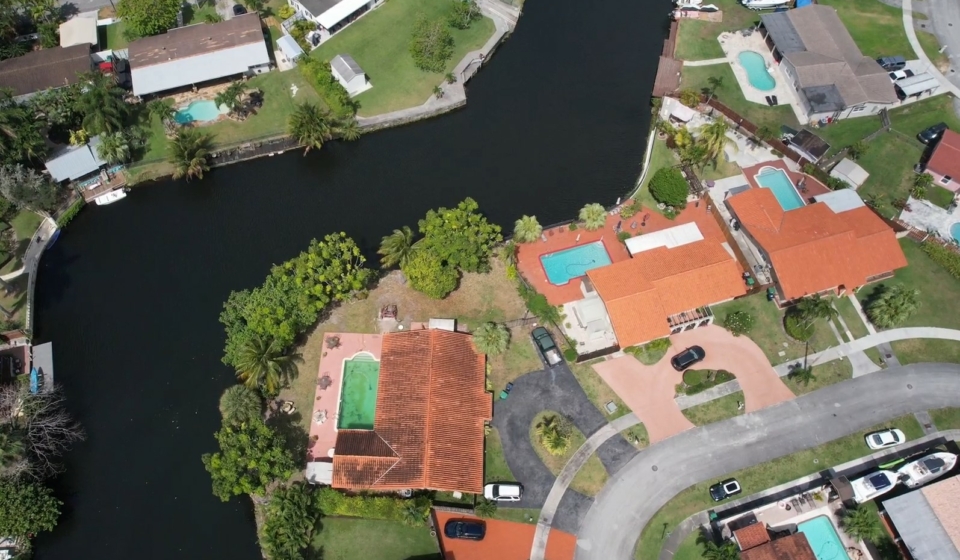 birds eye view of a neighborhood in Florida