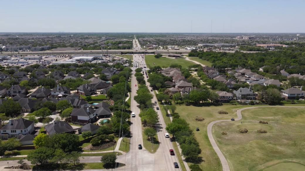 Aerial view of Pearland Texas