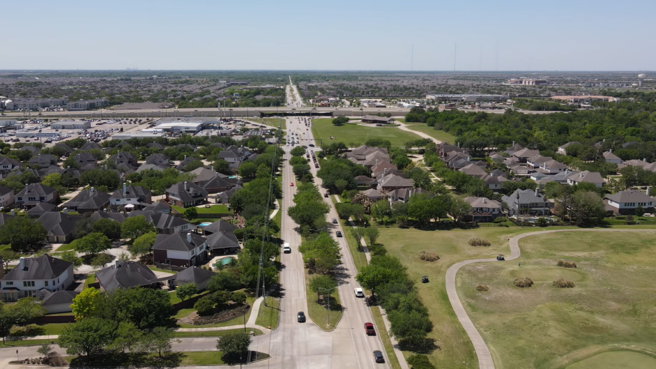 Aerial view of Pearland Texas