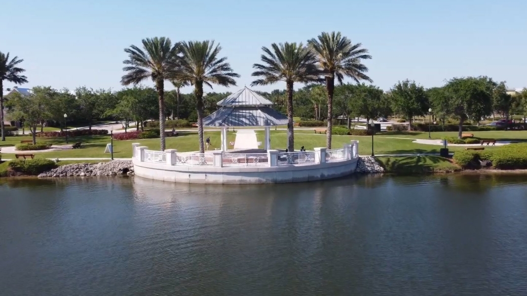 Image from a drone flying in Port St Lucie, Florida.