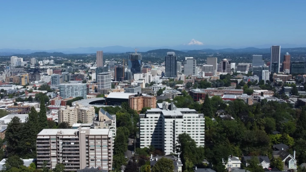 Drone footage of Portland, Oregon