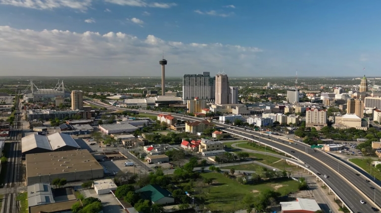 View from the sky of San Antonio