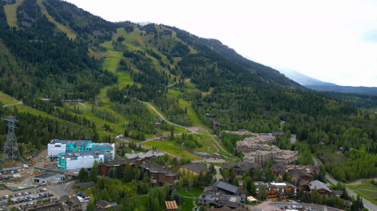 Aerial view of Jackson's Hole in Wyoming