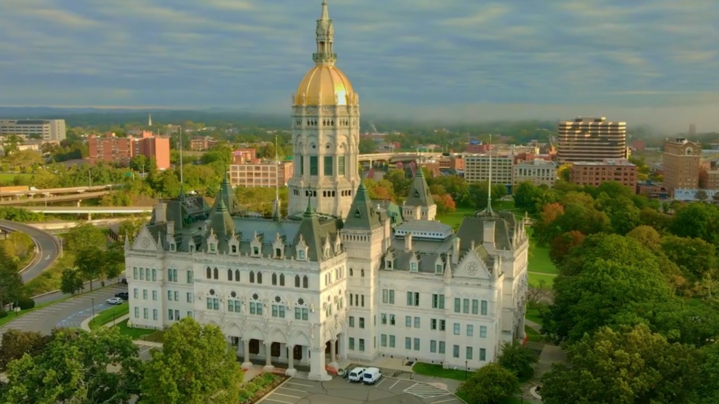 Aerial view of Hartford, Connecticut