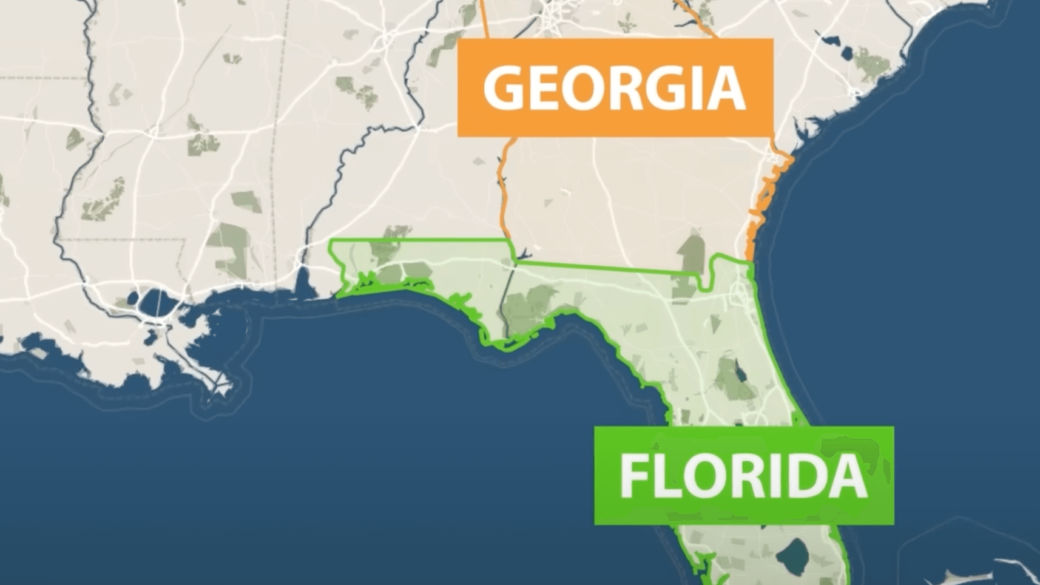 Georgia vs Florida map