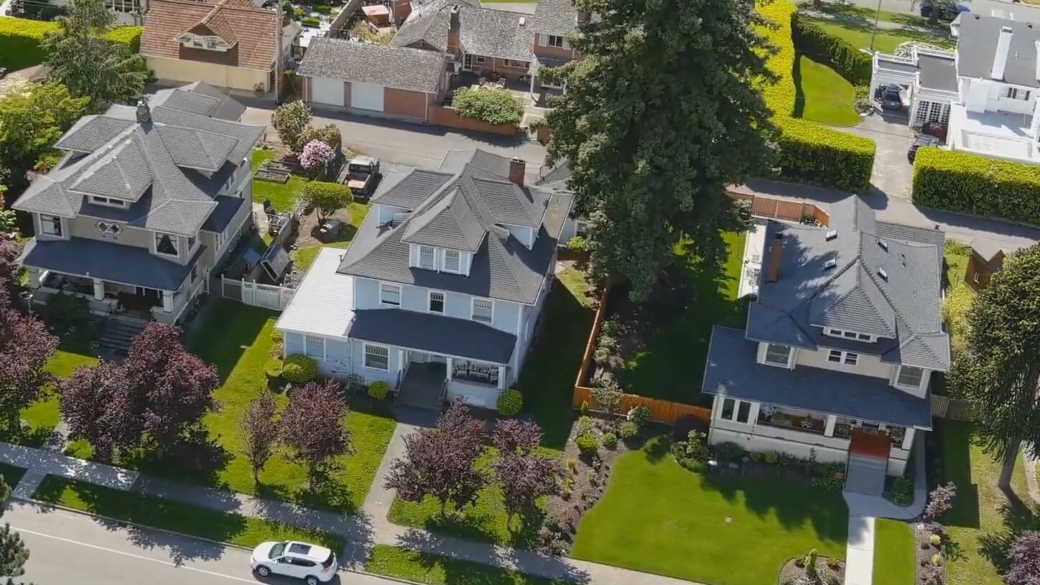 Aerial view of a Neighborhood in the USA.